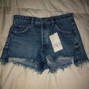 Zara Mid-Rise Jean Shorts